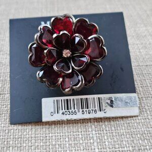 Mixit Women Ring Maroon Red Flower Shape Statemement Stretchable Ring New